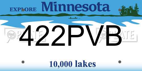 422PVB Minnesota License Plate