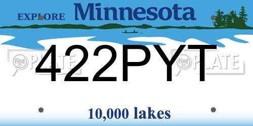 422PYT Minnesota License Plate