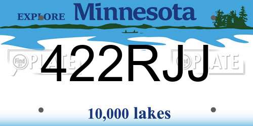 422RJJ Minnesota License Plate