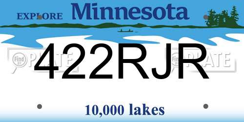 422RJR Minnesota License Plate