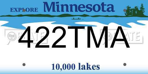 422TMA Minnesota License Plate