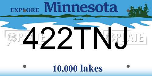 422TNJ Minnesota License Plate