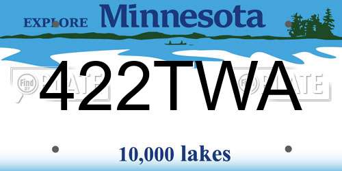 422TWA Minnesota License Plate