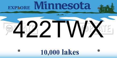 422TWX Minnesota License Plate