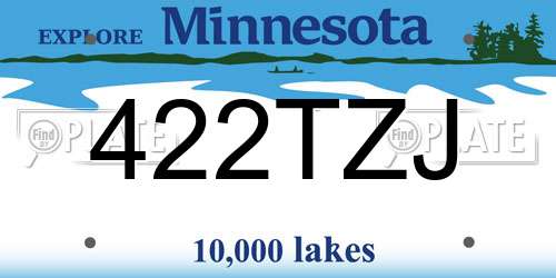 422TZJ Minnesota License Plate