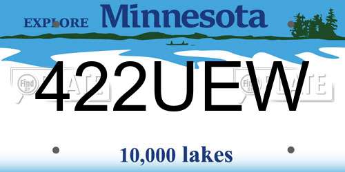 422UEW Minnesota License Plate