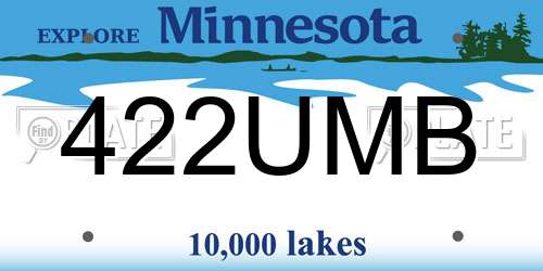 422UMB Minnesota License Plate