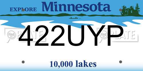 422UYP Minnesota License Plate