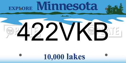 422VKB Minnesota License Plate