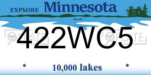 422WC5 Minnesota License Plate