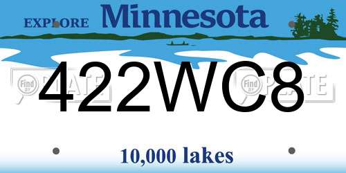422WC8 Minnesota License Plate