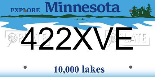 422XVE Minnesota License Plate