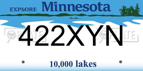 422XYN Minnesota License Plate