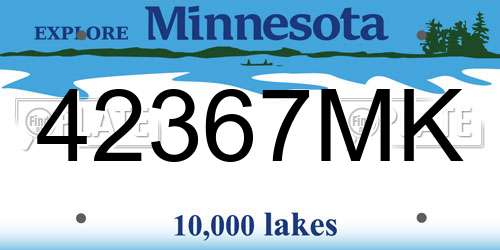42367MK Minnesota License Plate