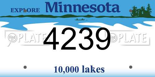 4239 Minnesota License Plate