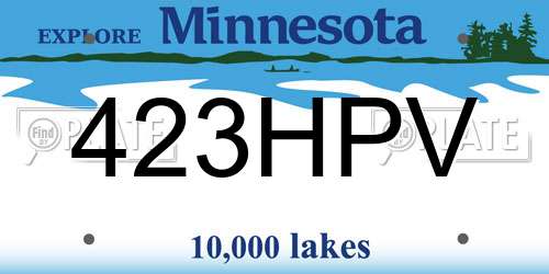 423HPV Minnesota License Plate