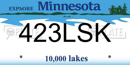423LSK Minnesota License Plate