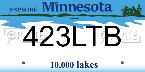 423LTB Minnesota License Plate