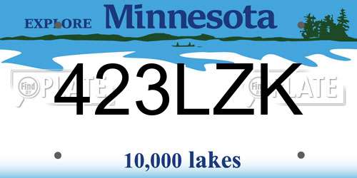 423LZK Minnesota License Plate
