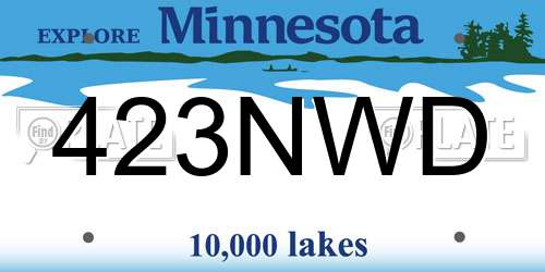 423NWD Minnesota License Plate
