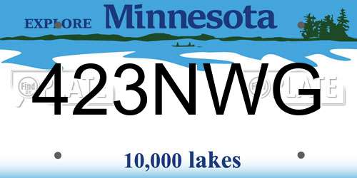 423NWG Minnesota License Plate