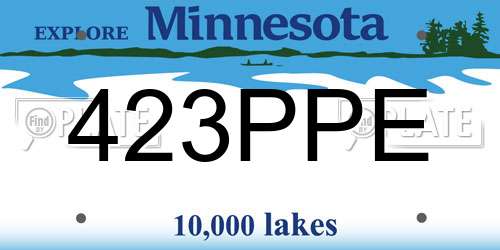 423PPE Minnesota License Plate
