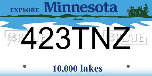 423TNZ Minnesota License Plate