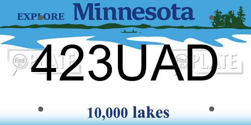 423UAD Minnesota License Plate