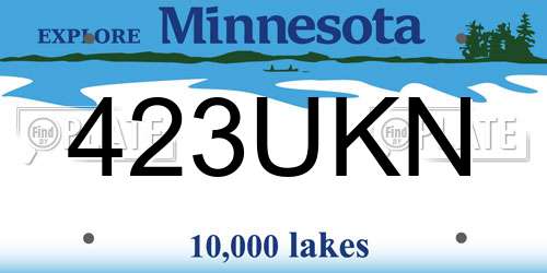 423UKN Minnesota License Plate
