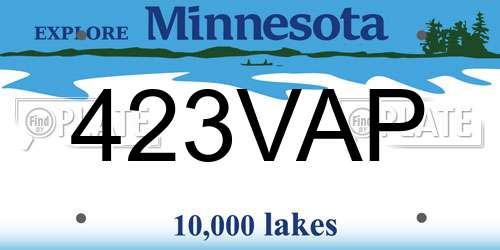 423VAP Minnesota License Plate