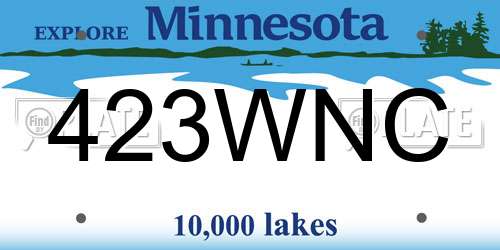 423WNC Minnesota License Plate