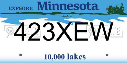 423XEW Minnesota License Plate