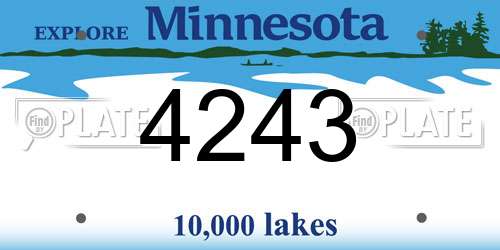 4243 Minnesota License Plate
