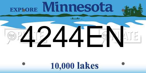 4244EN Minnesota License Plate