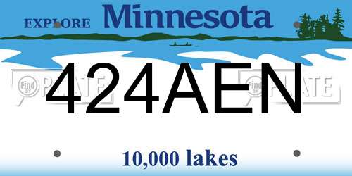 424AEN Minnesota License Plate