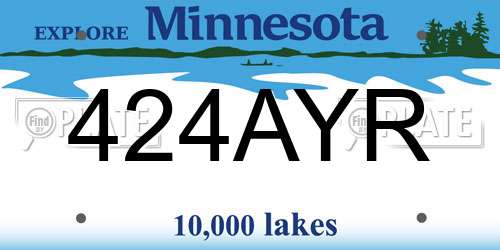 424AYR Minnesota License Plate