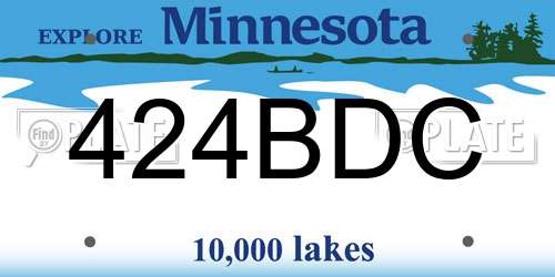 424BDC Minnesota License Plate