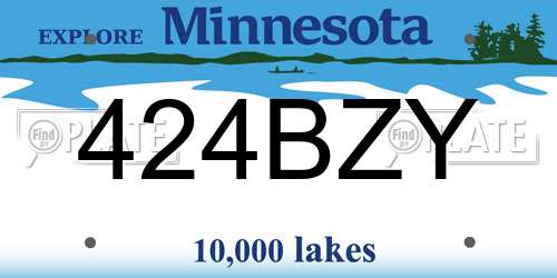 424BZY Minnesota License Plate