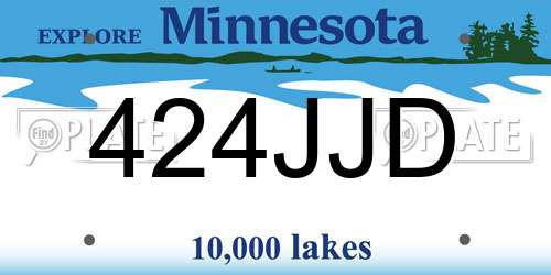 424JJD Minnesota License Plate