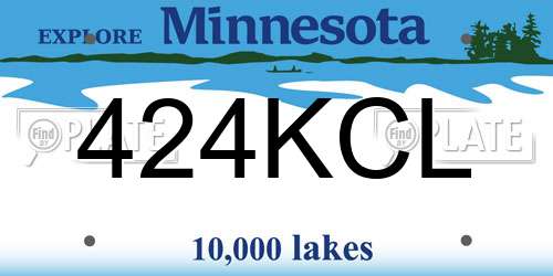 424KCL Minnesota License Plate