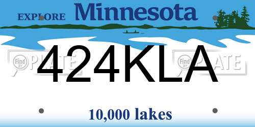 424KLA Minnesota License Plate