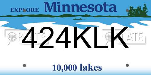 424KLK Minnesota License Plate