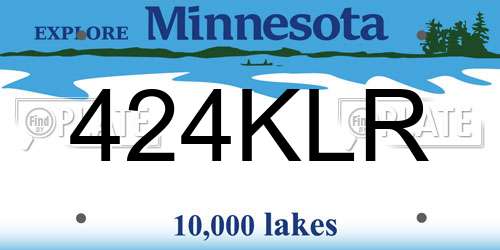 424KLR Minnesota License Plate
