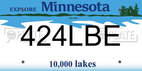 424LBE Minnesota License Plate