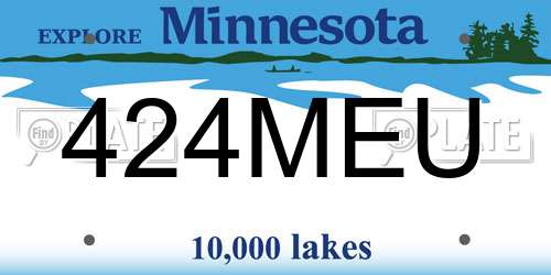 424MEU Minnesota License Plate