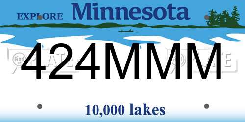 424MMM Minnesota License Plate