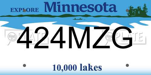 424MZG Minnesota License Plate