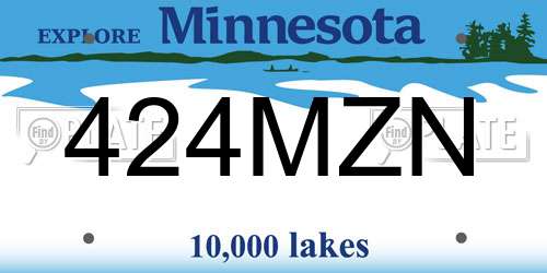 424MZN Minnesota License Plate