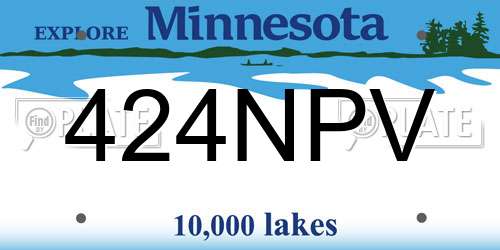 424NPV Minnesota License Plate
