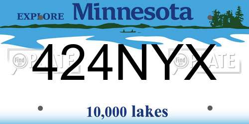 424NYX Minnesota License Plate